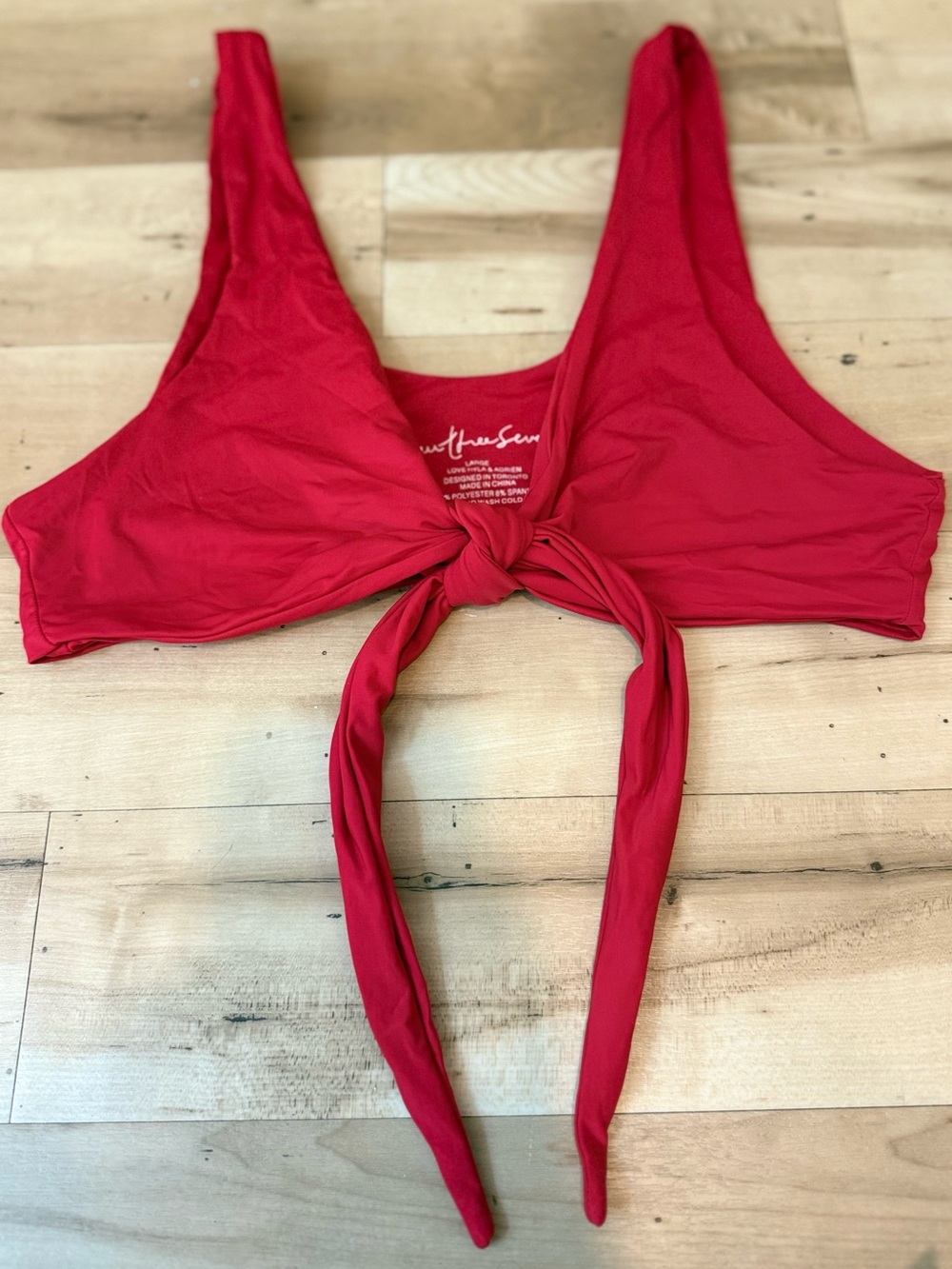 437 Four Three Seven Kenzie Bikini Top in Red size large